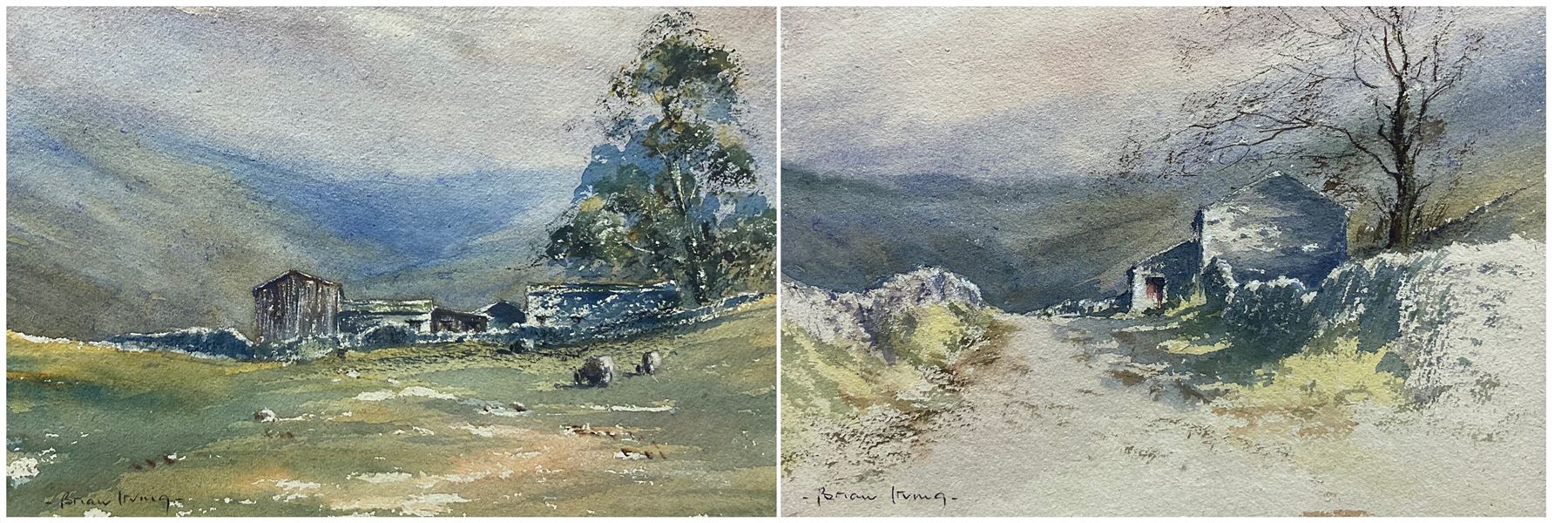 Brian Irving (British 1931-2013): Yorkshire Dales Barns, pair watercolours signed 16cm x 20cm (2)