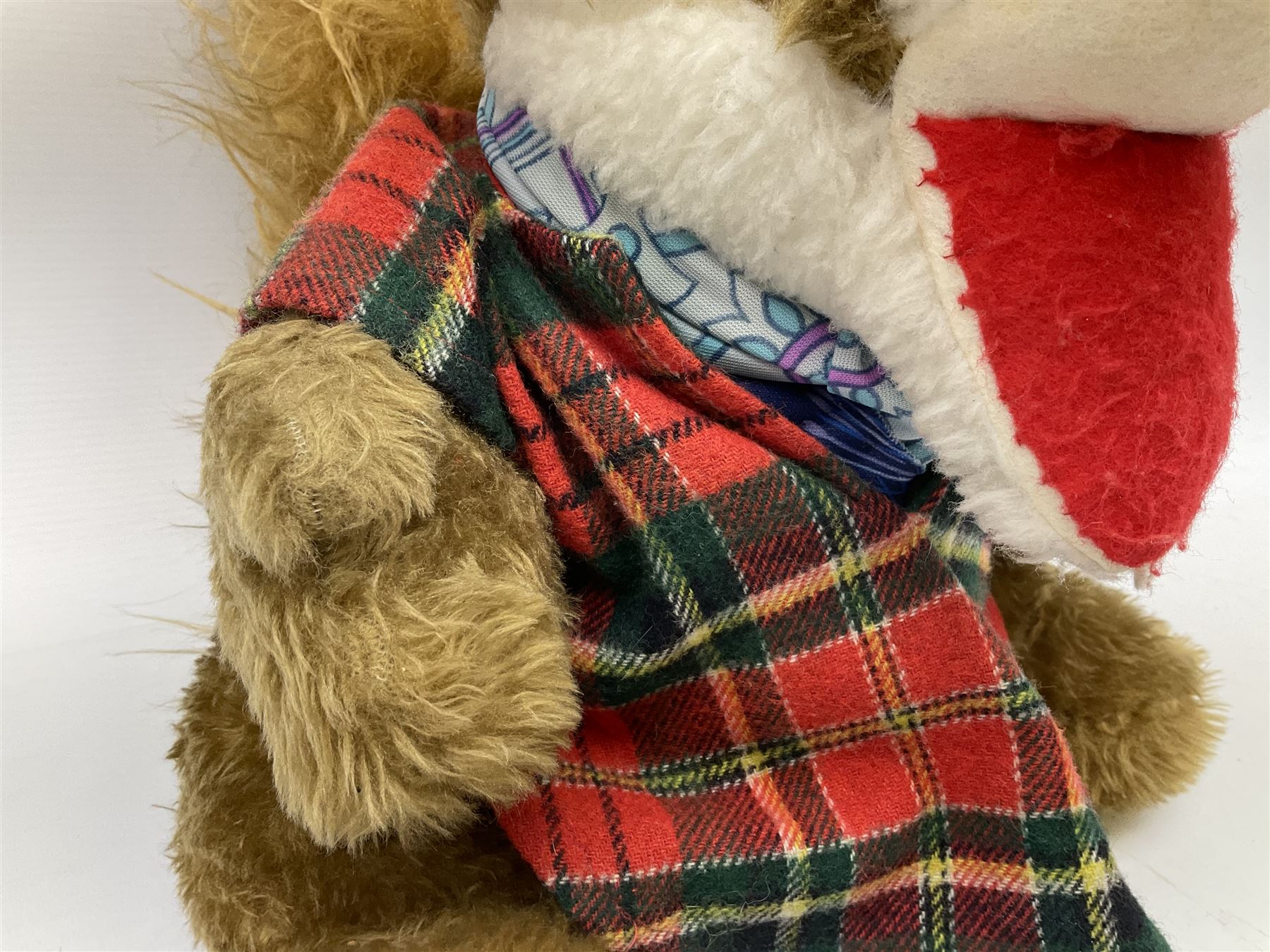 Vintage Basil Brush plush toy, in a tartan jacket together with a talking Basil Brush plush toy, tallest example H46cm