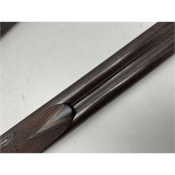 SHOTGUN CERTIFICATE REQUIRED - 19th century John Adams of London 12-bore double barrel side-by-side hammer gun with screw under-lever opening, 76cm (30