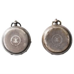 Silver Acme Lever pocket watch by H Samuel, London import mark 1912 and one other silver lever pocket watch, Swiss hallmark