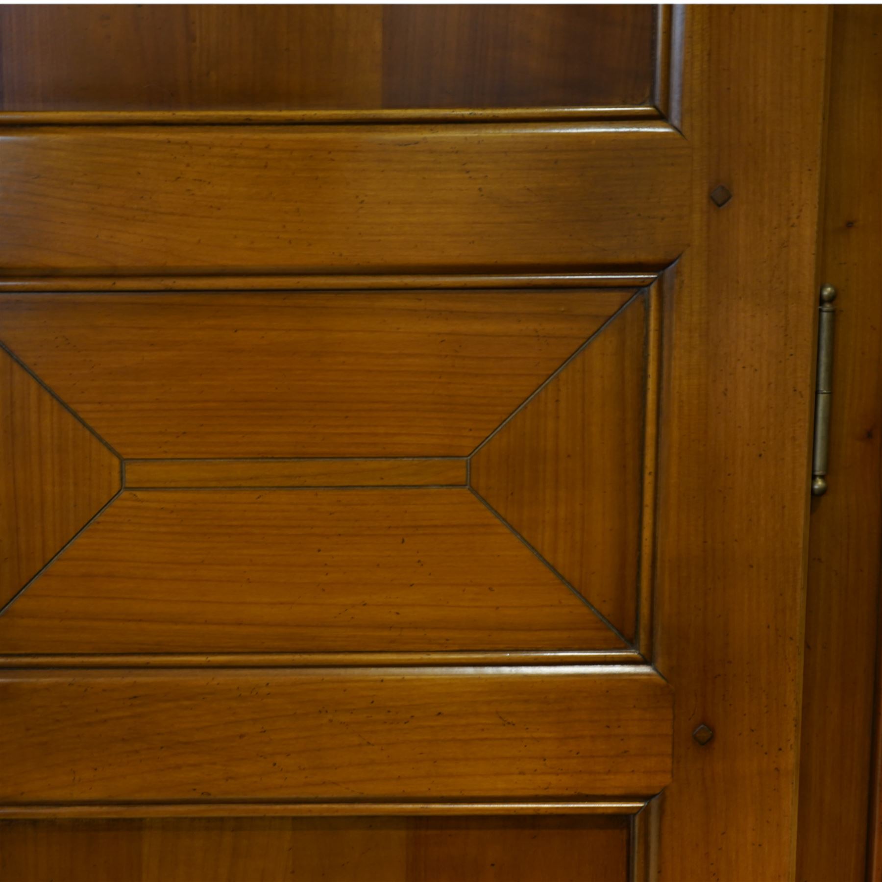 Brigitte Forestier - French cherry wood four door wardrobe unit, fitted with hanging and shelving