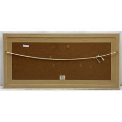 Ben Maile (British 1922-2017): Beached Fishing Boats, oil on board signed 42cm x 98cm