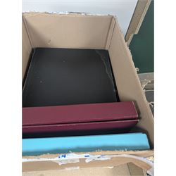 Large collection of vinyl LPs, together with a small collection of 7 inch vinyl records and CDs, with a Dansette record player and a small Hi-Fi cabinet
