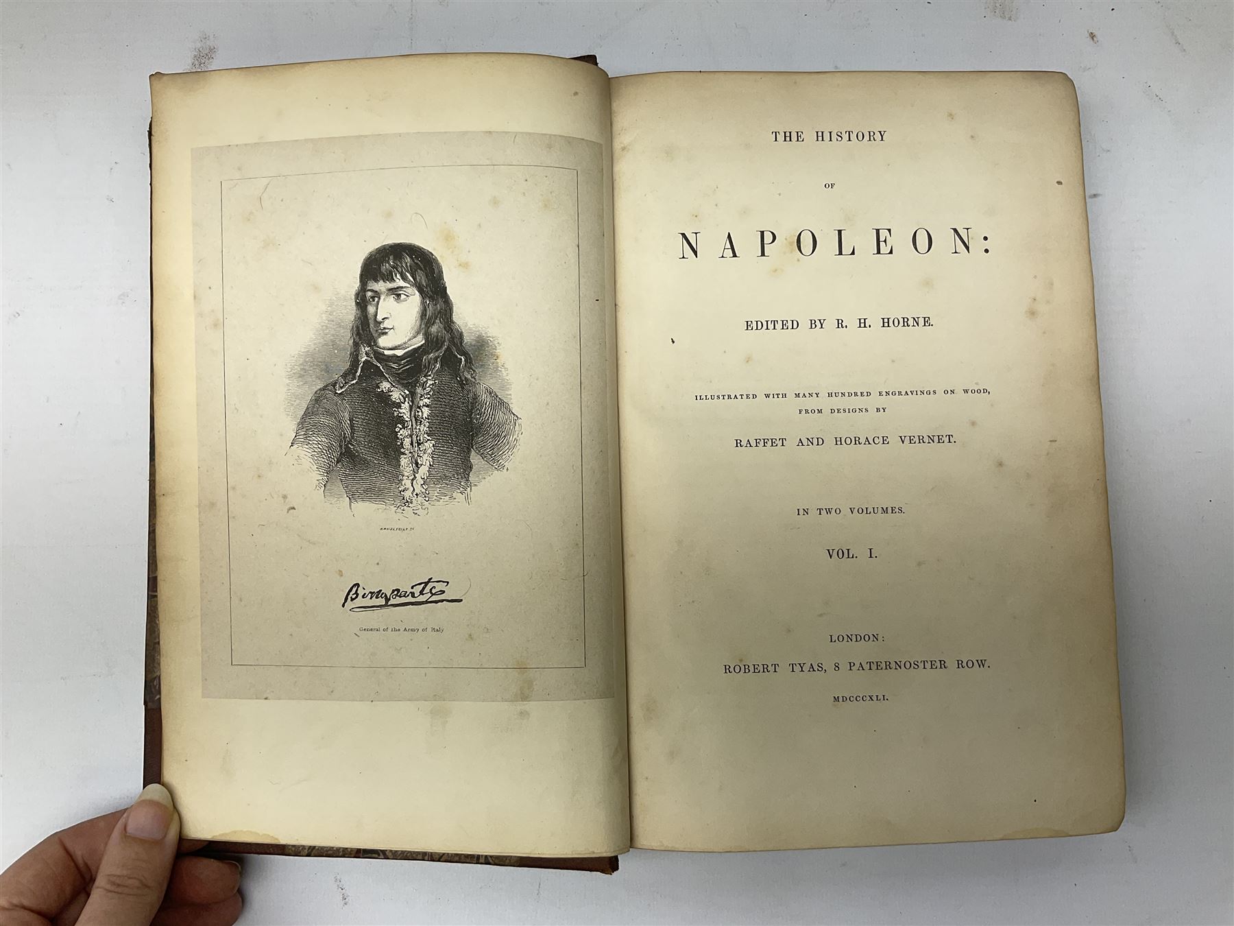 Twenty-seven 19th century leather bound books including The History of Napoleon Edited by R.H. Horne.1841; The Great Diamonds of the World by Edwin W. Streeter. 1882 Second edition; works by Voltaire; etc (27)