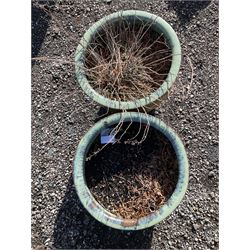 Pair of circular glazed garden planters - THIS LOT IS TO BE COLLECTED BY APPOINTMENT FROM DUGGLEBY STORAGE, GREAT HILL, EASTFIELD, SCARBOROUGH, YO11 3TX