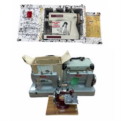 Three Essex Miniature sewing machines, one with carry case and one with matching box, together with a Jones Meccano Child's sewing machine (4)