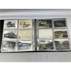 Collection of assorted postcards, largely topographical scenes, and portraits, plus a number depicting ocean liners, together with a collection of miscellaneous stamps 