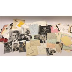 Collection of  autographs, mostly entertainment personalities, including Stephen Fry signed headshot, Billie Piper signed headshot, Red Skelton, Farley Granger, Gerald du Maurier, John Gielgud, Gareth Hunt, Bernard Bresslaw, Mae Clarke, George Formby, George Arliss, Diana Manners, Matheson Lang, Frank Lawton, Evelyn Laye, Ronnie Corbett, Twiggy, Margaret Lockwood, Paul Newman, Leslie Howard, Tony Curtis, Jason Isaacs, Danny Glover, Dick Van Dyke, Robert Donat, Ruth Madoc, Simon Cadell, Spike Milligan etc, approximately 270 in total 