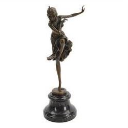 After Dimetri H Chiparus; Art Deco style bronze, modelled as a dancing flapper girl, upon ...