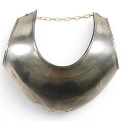 Two reproduction breast plates, including on example with Medusa to the front, H42cm