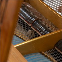 Edwardian C. Bechstein mahogany cased baby grand piano, serial no. 84403 circa 1907, retailed by 1066 Pianos Cambridge, raised on turned and faceted tapering supports terminating in brass castors, H100cm, L183cm
This item has been registered for sale under Section 10 of the APHA Ivory Act