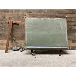 Angula - mid-20th century wall mounted adjustable draughtsmans  architect's drawing board, with lamp and set square