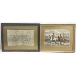 C Canlelo (British 19th century): On the Hunt, watercolour signed and dated 1968 together with English School (19th century): Successful Hunt, watercolour and pencil unsigned max 24cm x 36cm (2)