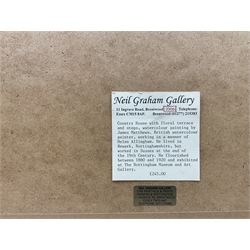 Ellen Connolly (British fl. 1880-1885) and James Matthews (British 19th Century): Garden Scenes, two watercolours signed, one dated 1902 max 20cm x 28cm (2)