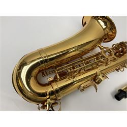 Trevor James Artemis A1 brass alto saxophone AL11572, serial no.321041; in lightweight carrying case with accessories