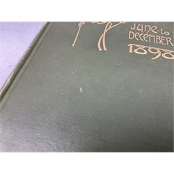 'The Poster, An Illustrated Monthly Chronicle', published by Woestyn, 1898. Volume First, June to December 1898. Green cloth and gilt binding. Complete with chromolithographic plates of Art Nouveau interest.