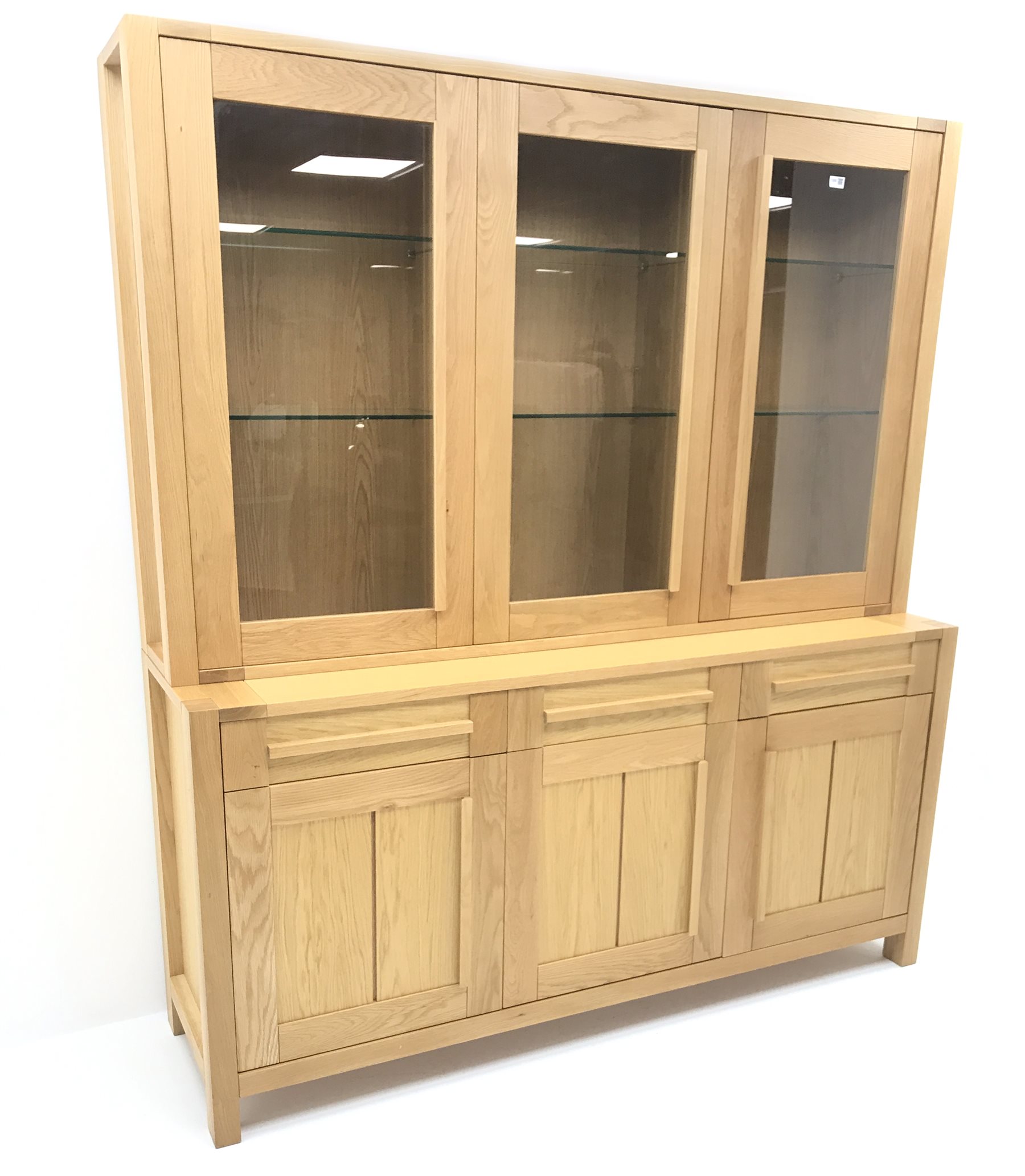Marks & Spencer's Home light oak display dresser, three doors enclosing