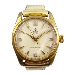 Tudor Oyster gentleman's gold-plated wristwatch, on expanding gold-plated bracelet