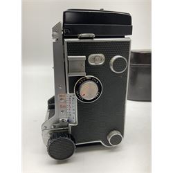Mamiyaflex C3 TLR camera body, serial no. 2399634, with 'Mamiya Sekor 1:4.5 f=18cm' lens, serial no. 690864 and 736076