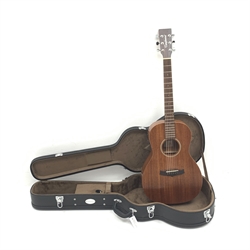  Tanglewood Model TW3E mahogany cased semi-acoustic six-string guitar, serial no.YU160100484, L103cm, in carrying case  