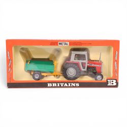Britains Massey Ferguson tractor and trailer no. 9598, boxed