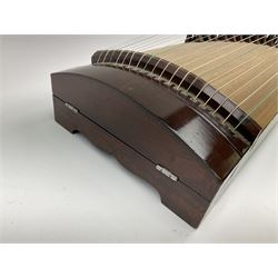 Japanese koto18-string half-tube zither with tuning key | Musical