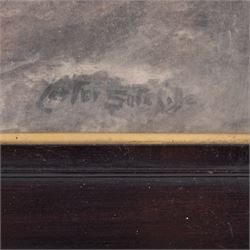 Lester Sutcliffe (British 1848-1933): Ships Landed and Ships at Sea, pair monochrome pastel and watercolours signed 35.5cm x 53cm