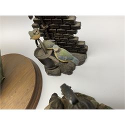 Leonardo Collection figures to include Spaniel, Border Collie, 'Nature Studies' and 'Farmyard Friends', a collection of figures including three owls a robin and a selection of farmyard scenes  