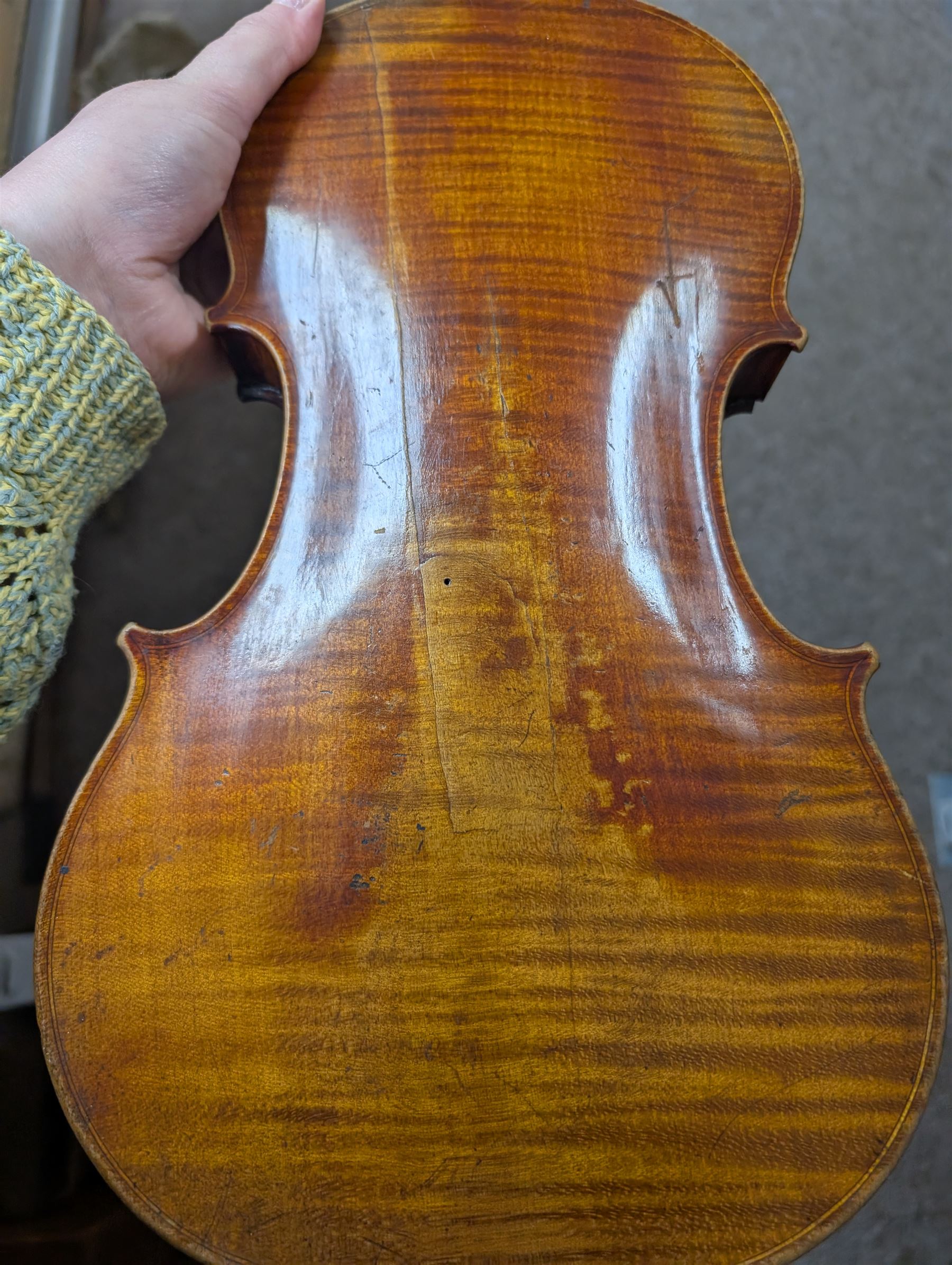 Violin and bow in fitted case