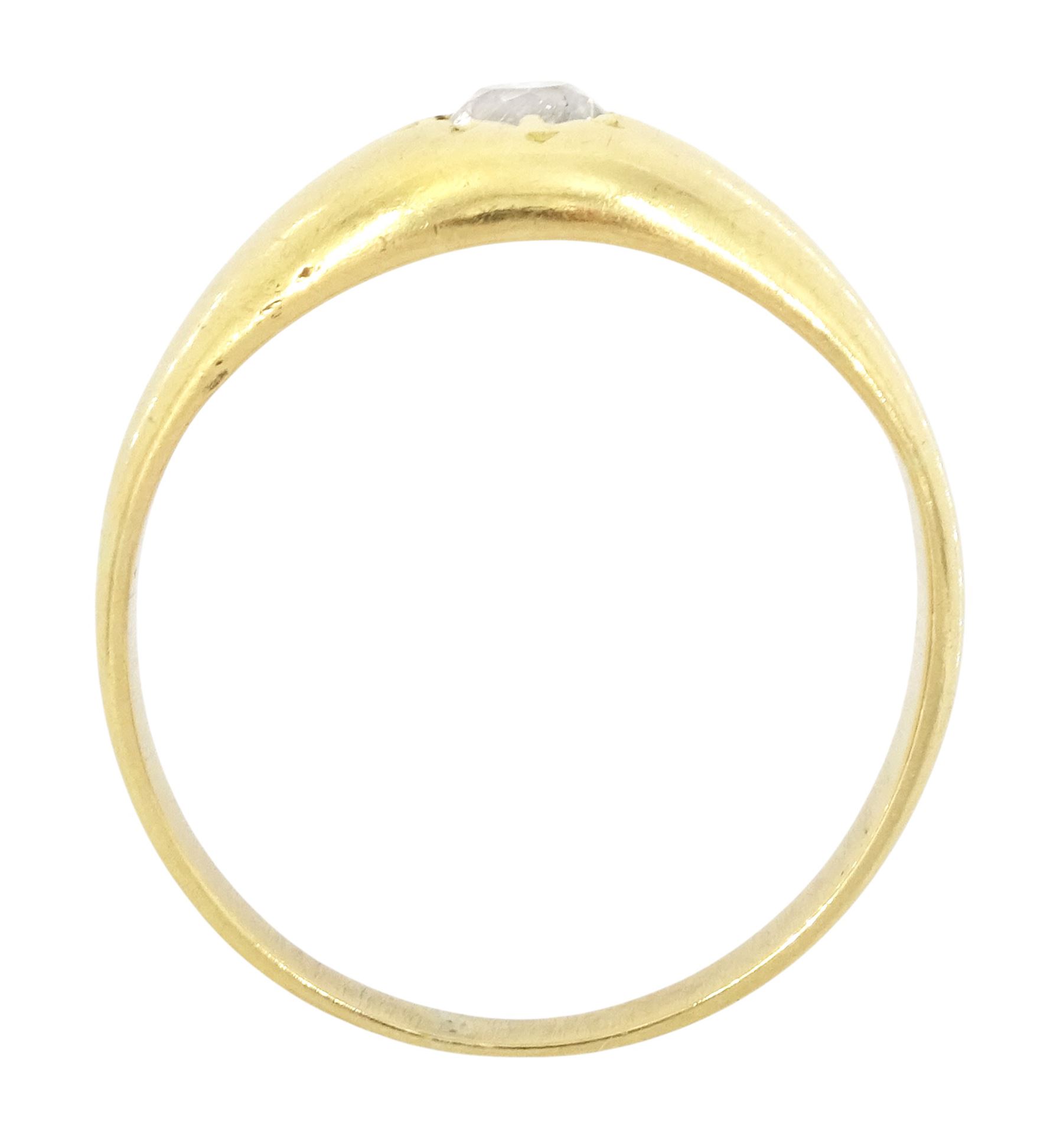 19th / early 20th century 18ct gold diamond ring, single old cut diamond of approx 0.30 carat, in a gypsy star design setting