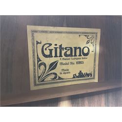 Spanish Gitano Manuel Rodriguez Maccaferri guitar, model no.EMC1; bears label; L98cm; in lightweight carrying case