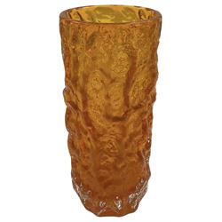 Whitefriars textured bark vase in the tangerine colourway, H19cm