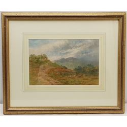 Harold Sutton Palmer (British 1854-1933): Landscape with Sheep, watercolour signed and dated 1872, 21cm x 33cm