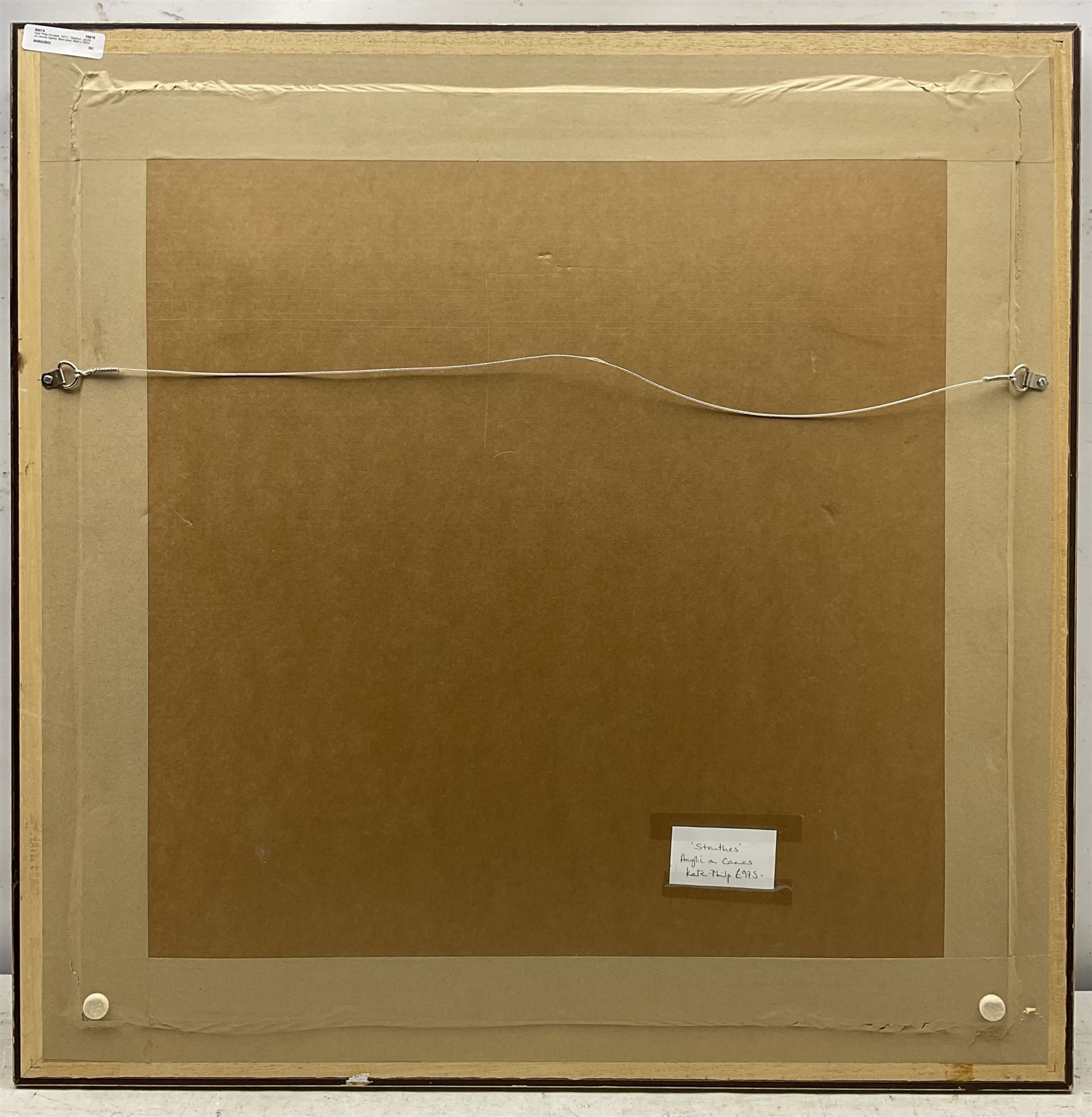 Kate Philp (Scottish 1973-): 'Staithes', acrylic on canvas signed, titled verso 39cm x 38cm