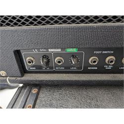 Hiwatt Maxwatt G200R HD guitar transistor amplifier, serial no 07026450, together with a large speaker, speaker H70cm, W66cm