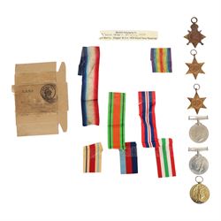 WWI and WWII medal group, comprising 1914-15 star, Victory Medal, War medal, Defence medal...
