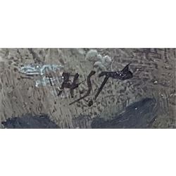 After Henry Scott Tuke (British 1858-1929): Boy on the Shoreline, oil on panel signed with initials 37cm x 20cm