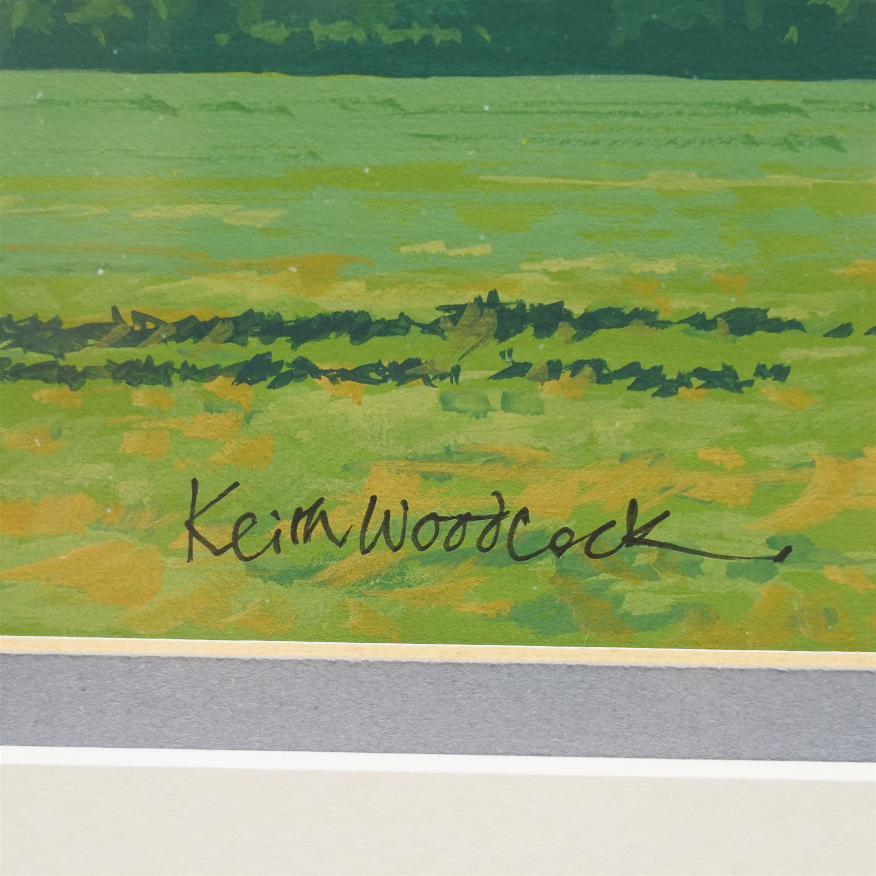 Keith Woodcock (British Contemporary): 'Gloster Meteor and Westfield Whirlwind', gouache signed for set of six stamps pub. Isle of Man Post office, framed together with the RAF First Day Covers 23cm x 26cm