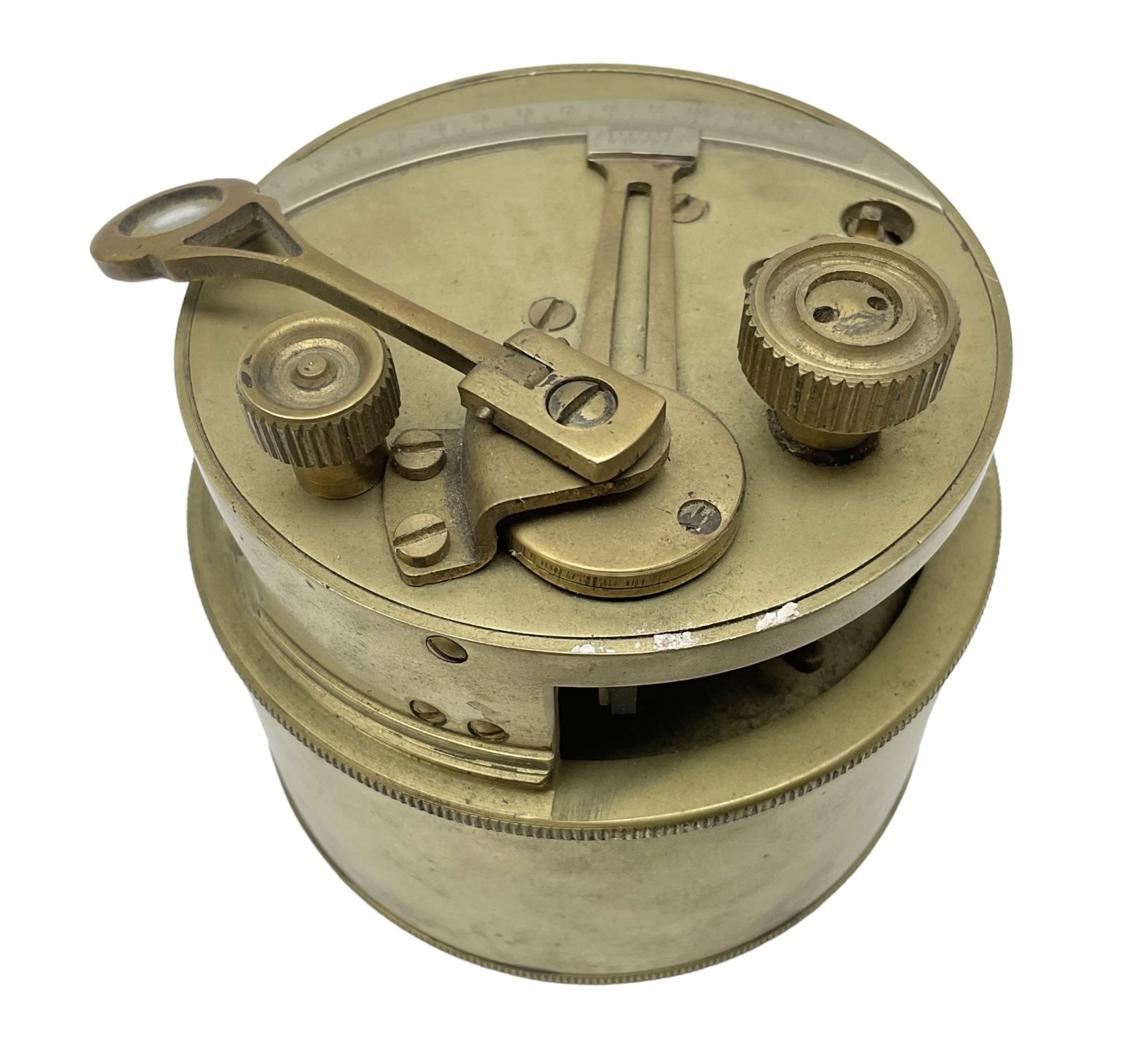 Royal Navy Stanley MK1 1941 brass pocket sextant, H6.5cm