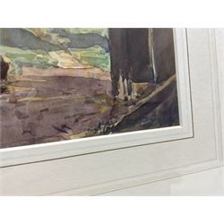 Alice E Brown (Nottingham exh.1892): 'Through the Woodshed Door at North Place', watercolour signed, titled verso 22cm x 30cm 
Provenance: with McTague of Harrogate