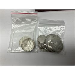 Commemorative and other coinage, including various Queen Elizabeth II 'London 2012 sports collection' fifty pence coins on cards, commemorative crowns, Millennium 2000 'Time Capsule' coin set, channel islands old round one pound coins, part sets etc