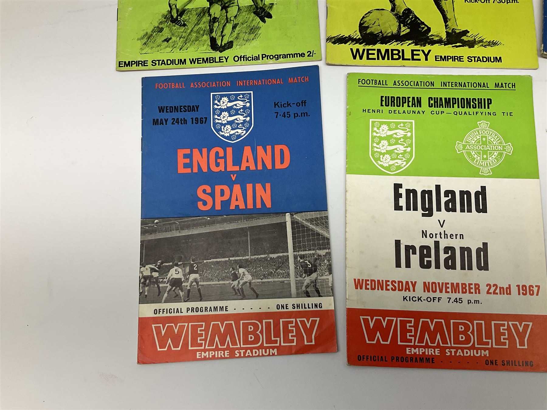 Football - 1966 World Cup Final programme; and five other 1960s programmes for England Internationals against Scotland (1967), Wales (1969), N. Ireland (1967), Spain (1967) and Sweden (1968) 