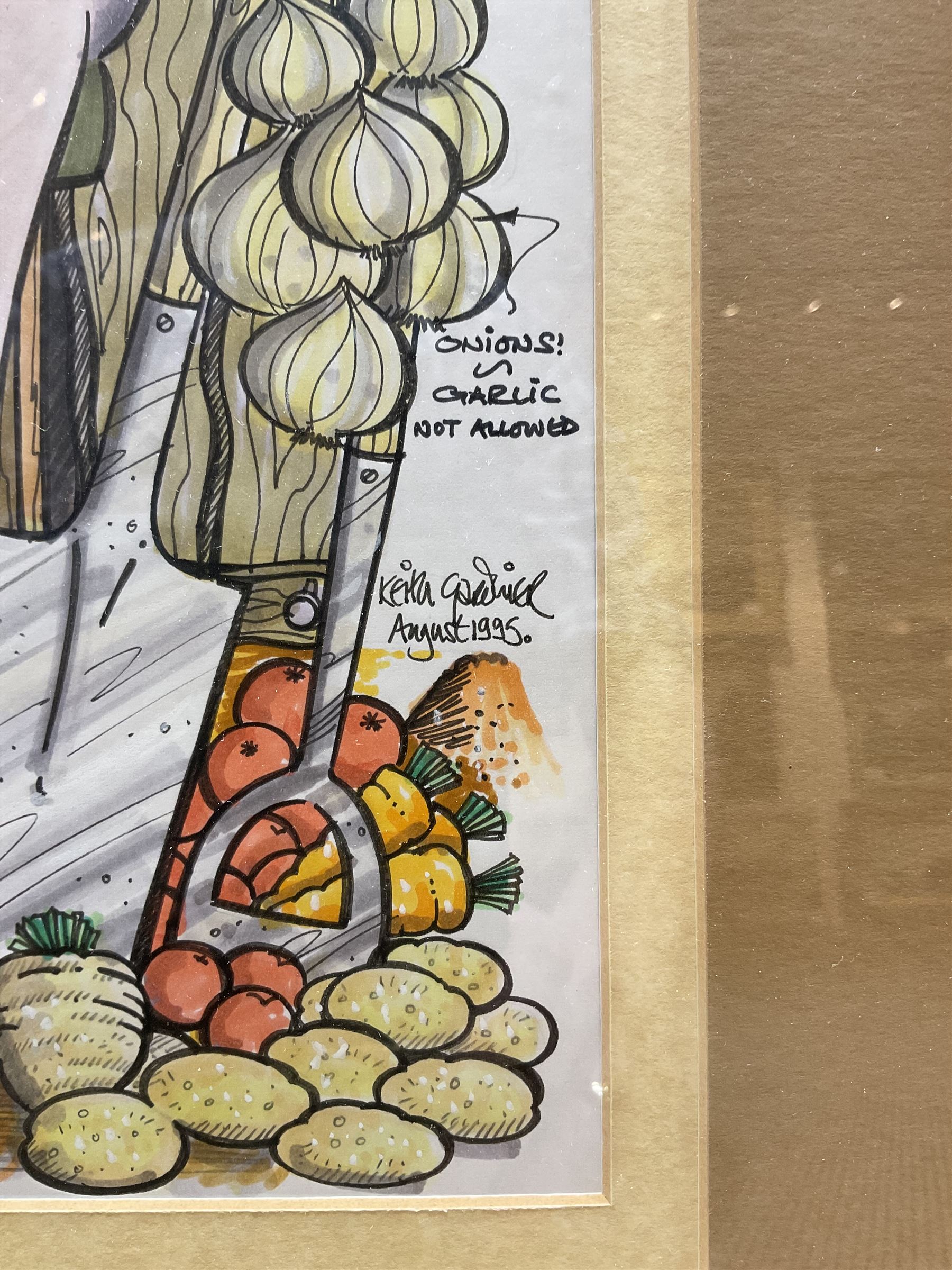 Keith Gardiner: ‘The Chippy’s Arms’, original felt pen illustration signed and dated 1995, 57cm x 41cm