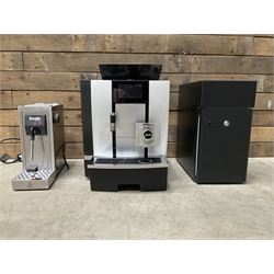 Jura GIGA X3 commercial coffee machine, Dualit Milk Frother and a Milk cooling cabinet, wi...