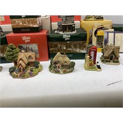 Fourteen Lilliput Lane cottages to include 'Diamond Cottage', 'Kendal Tea House', Visitor's Centre Special 'It's For You' signed to base, The British Collection 'The Sherlock Holmes' etc, all boxed with deeds