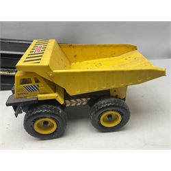 Tonka - five large scale steel pressed vehicles comprising Cement Mixer, Car Transporter, Mobile Crane and two Dumper Trucks (5)