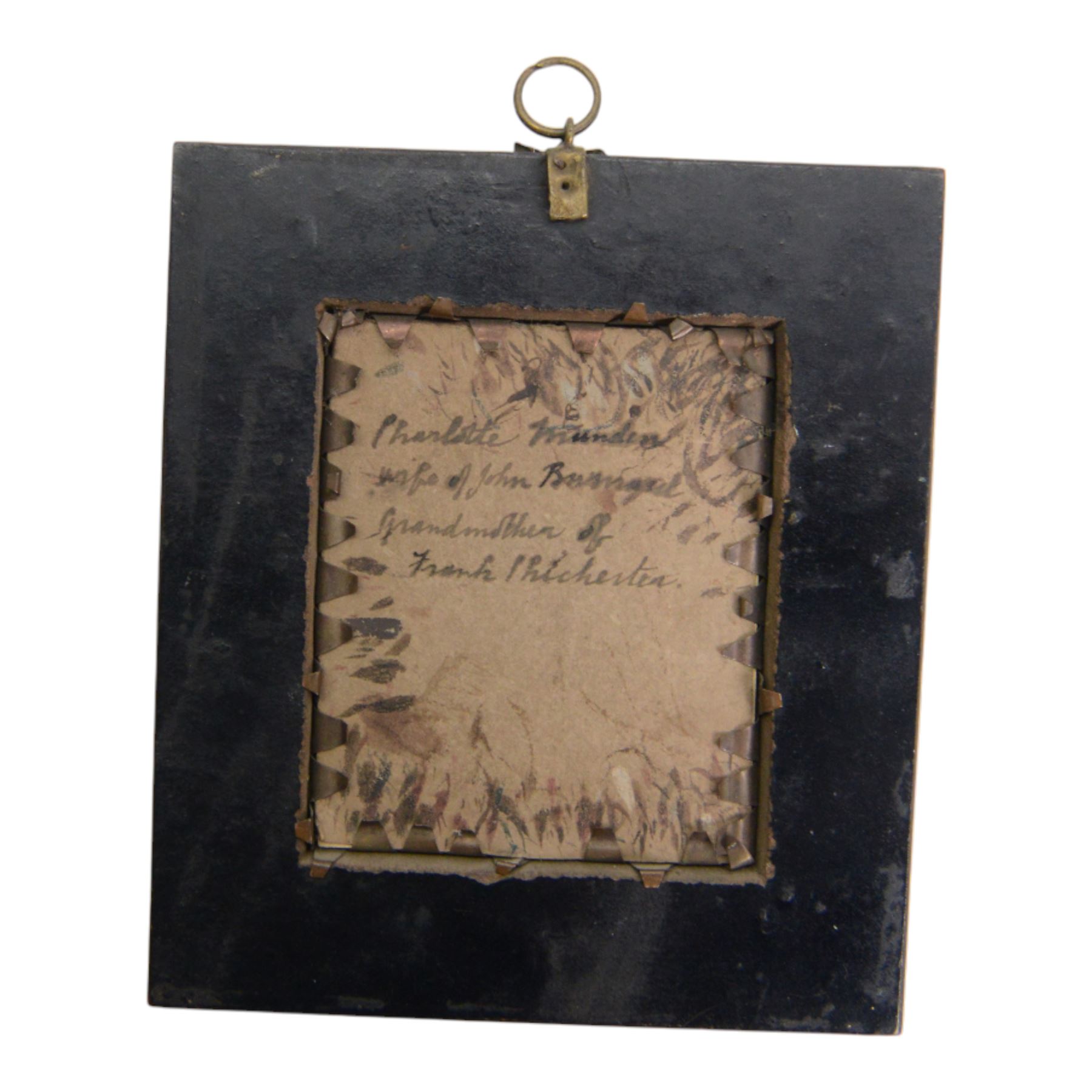 English School (late 18th-early 19th century)
Two portrait miniatures and a silhouette depicting members of the Chichester and Munden families of Arlington Court, Devon, comprising profile silhouette of Henry Chichester (1724–1799) of Northcote, Devon, and Northover, Somerset, a head and shoulder portrait upon ivory of the Reverend John Munden, who married Caroline Chichester of Arlington Court, and a three-quarter length portrait on paper of their daughter, Charlotte Munden, wearing a black dress with white neckline
Each within period frames of ebonised wood or silver
Silhouette oval 7cm x 6cm (overall 15cm x 12.5cm)

Provenance: By family descent from the Chichesters of Arlington Court, Devon; from the collection of Andrew Chichester Everitt.

This lot has been registered for sale under Section 10 of the APHA Ivory Act