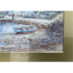 W Sands aka Thomas Herbert Victor (British 1894-1980): 'Clovelly' and 'River Fal', pair watercolours signed and titled 24cm x 34cm (2)