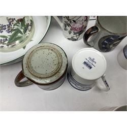 Royal Worcester Herbs oven dish, tray and bowl, together with Villeroy & Boch mugs, Royal Worcester coasters etc 