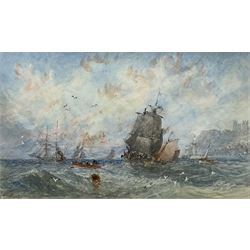 George Weatherill (British 1810-1890): Sailing Vessels off Whitby, watercolour signed 12.5cm x 21.5cm
Provenance: North Yorkshire deceased estate
